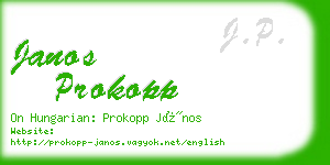 janos prokopp business card
